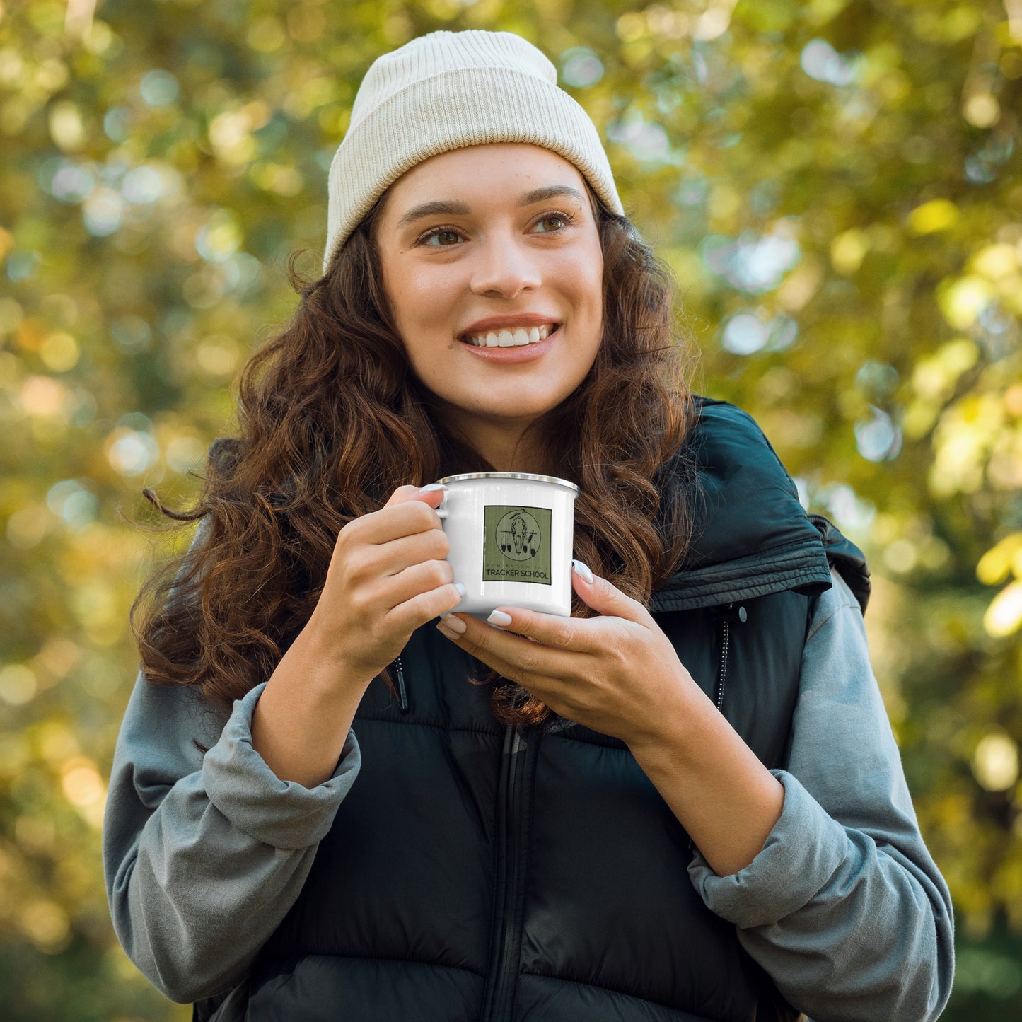 Enamel Mug - Green Shield